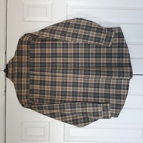 Carhartt men's button up work shirt long sleeve cotton brown plaid size XL - Picture 14 of 14